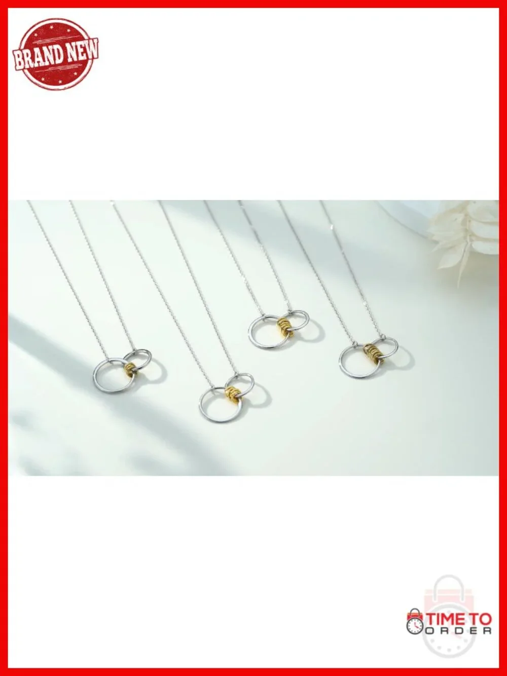 925 Sterling Silver Circles Pendant Necklace Birthday Gift for Women